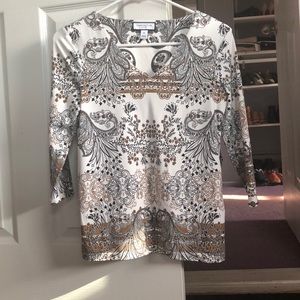 Professional White black and tan shirt